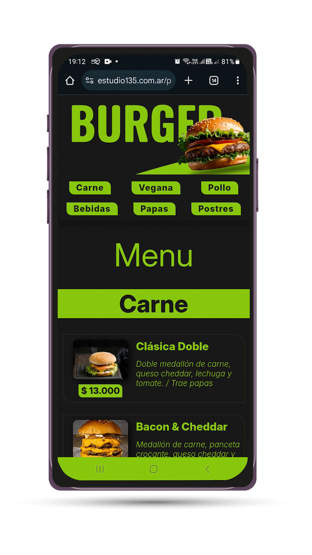menu dinamico